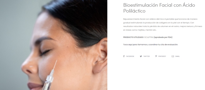 oferta de tratamiento Bioestimulación Facial con Ácido Poliláctico