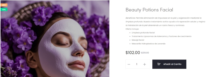 oferta de tratamiento Beauty Potions Facial en Puerto Rico